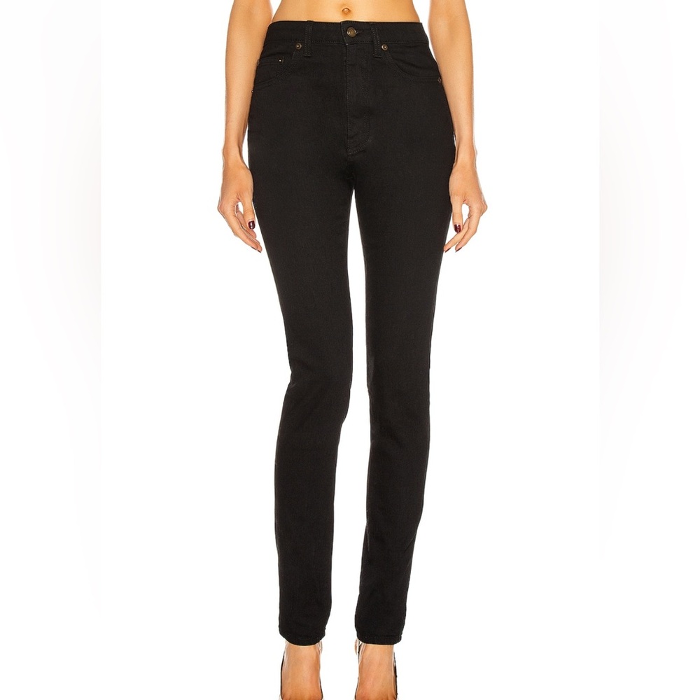 YSL SAINT LAURENT High Waist Skinny Jeans in Worn Black - 27 size BRAND NEW